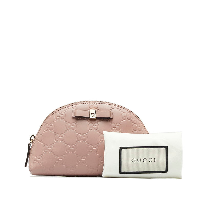 Gucci Leather Ribbon Cosmetic Case 431409 in Very Good Condition