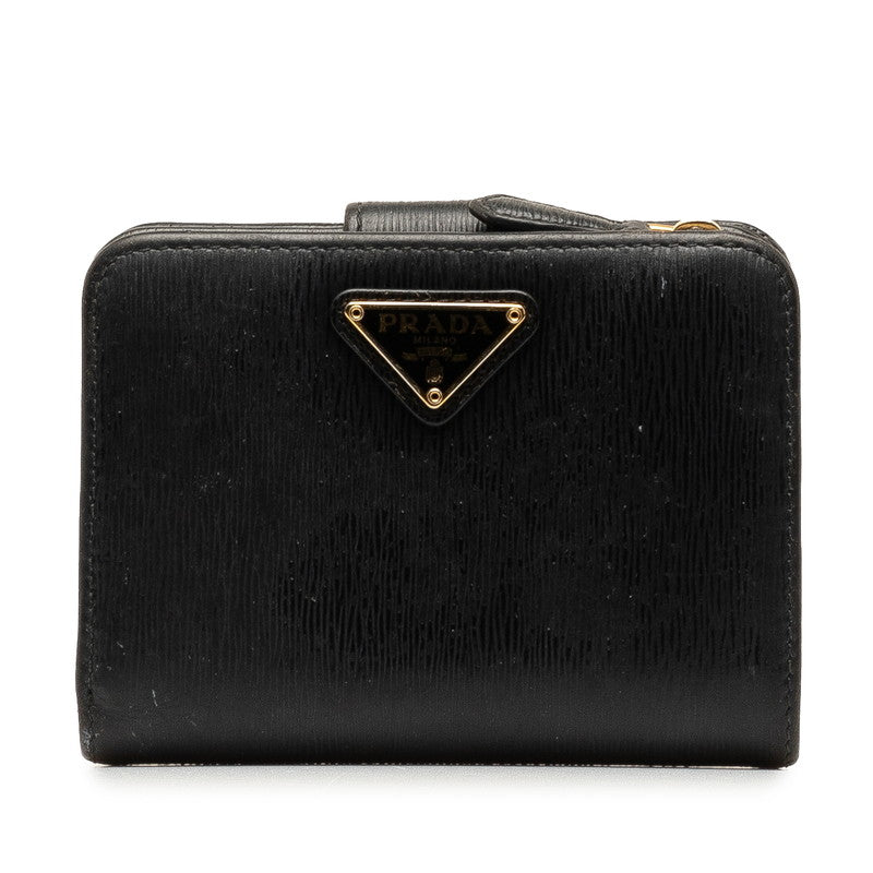 Prada Saffiano Bifold Wallet  Leather Short Wallet in Good condition