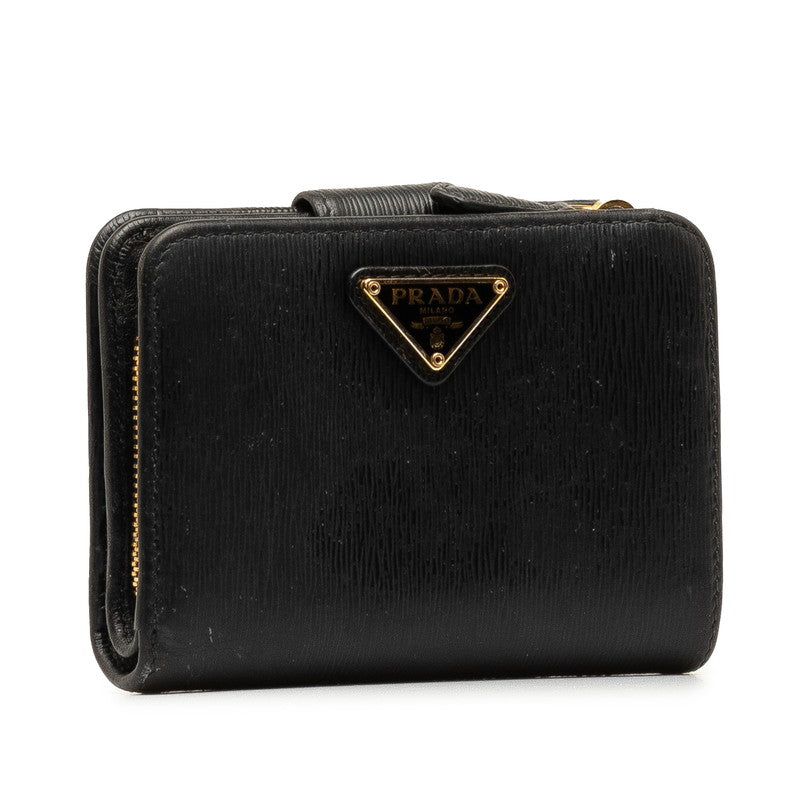 Prada Saffiano Bifold Wallet  Leather Short Wallet in Good condition