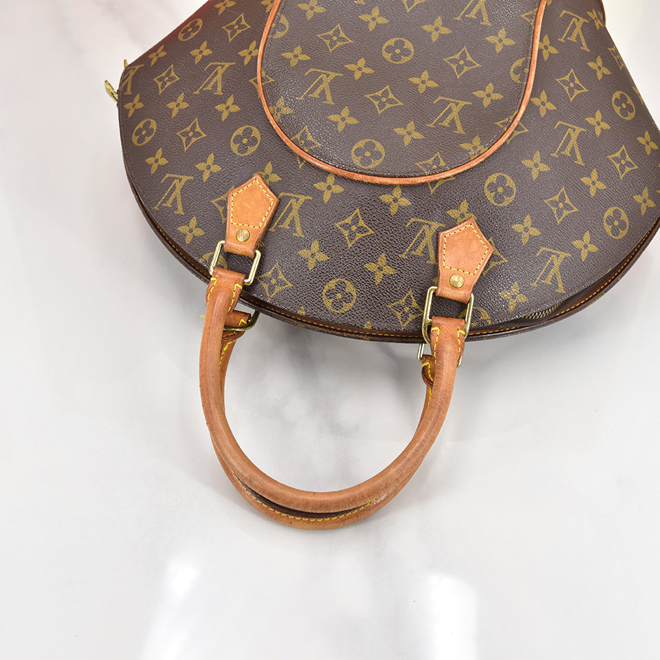 Authentic Louis Vuitton Monogram Ellipse MM Hand Bag Brown M51126 Used F/S