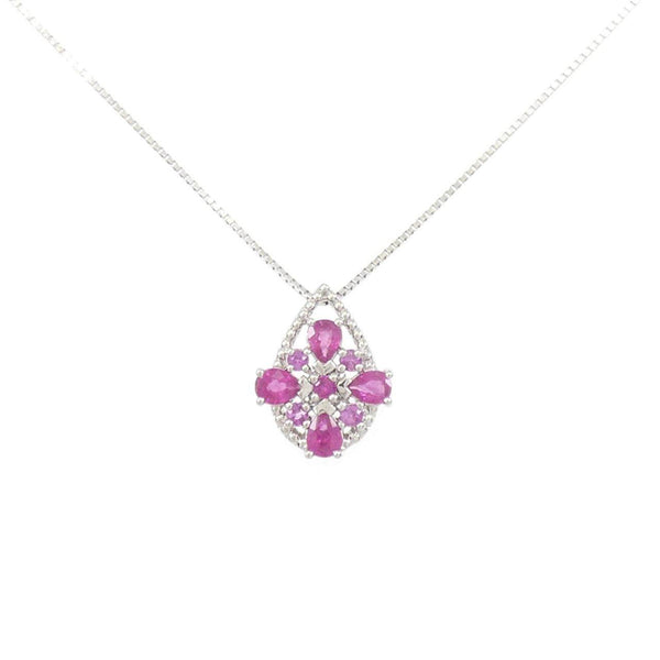 Platinum Ruby Sapphire Necklace