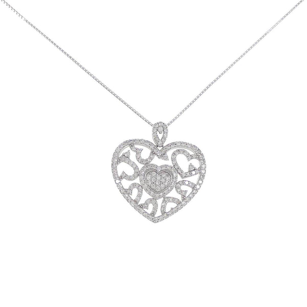 Au750 White Gold Heart Diamond Necklace