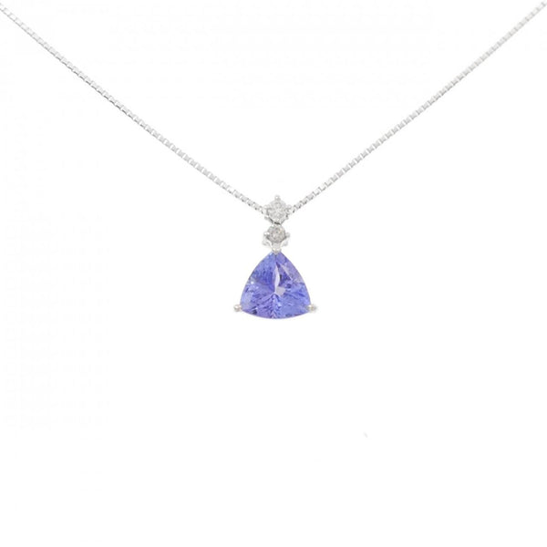 Au750 White Gold Tanzanite Diamond Necklace