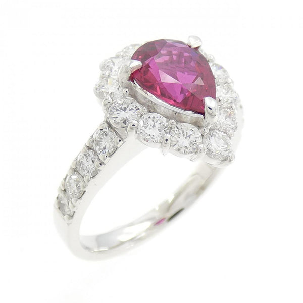 PT900 Ruby Diamond Ring