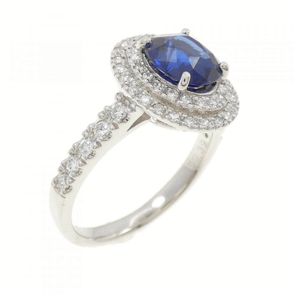 PT900 Sapphire Diamond Ring