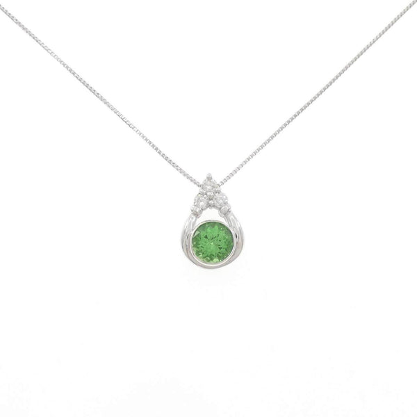 Au750 Green Garnet Diamond Necklace