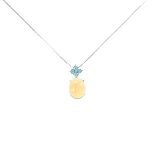 Au750 White Gold Opal Tourmaline Necklace