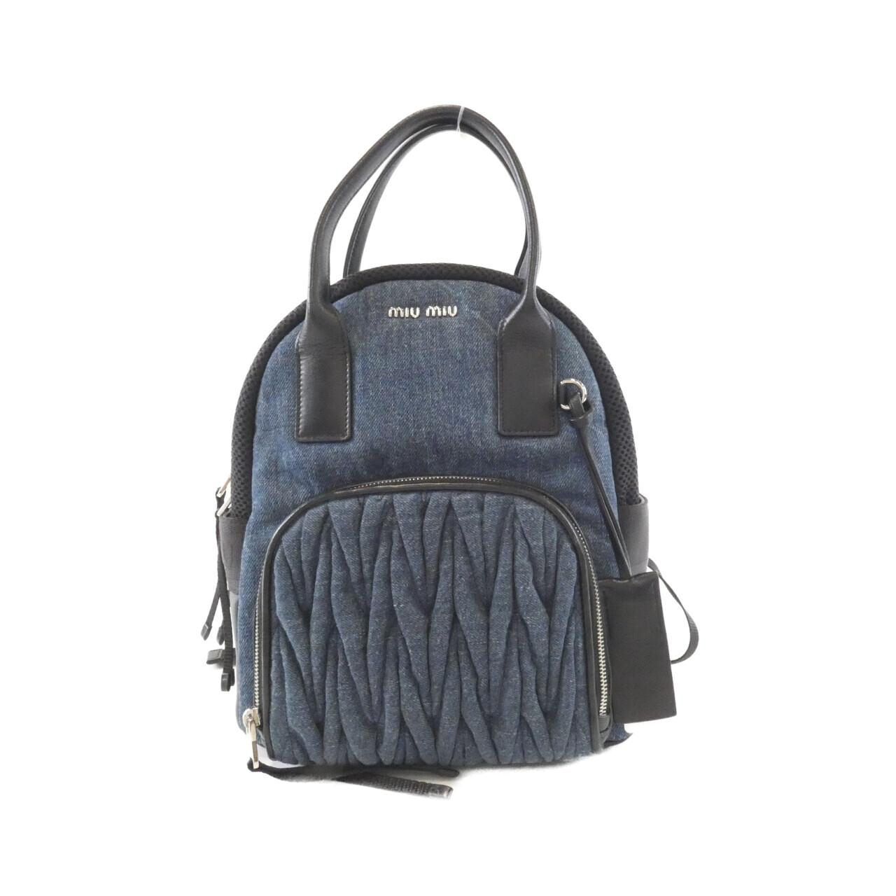 Miu Miu 5BZ016 DENIM MATELASSE Backpack