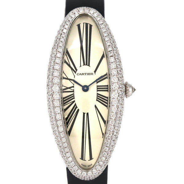Cartier Baignoire Allongee White Gold Manual Winding