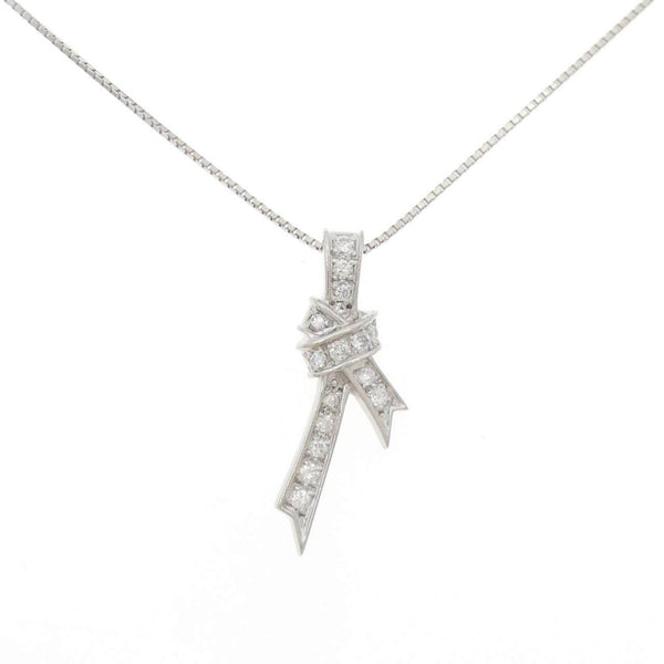 Platinum Diamond Ribbon Necklace