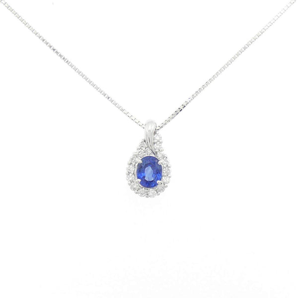 Ginza Tanaka Au750 White Gold Sapphire Diamond Necklace