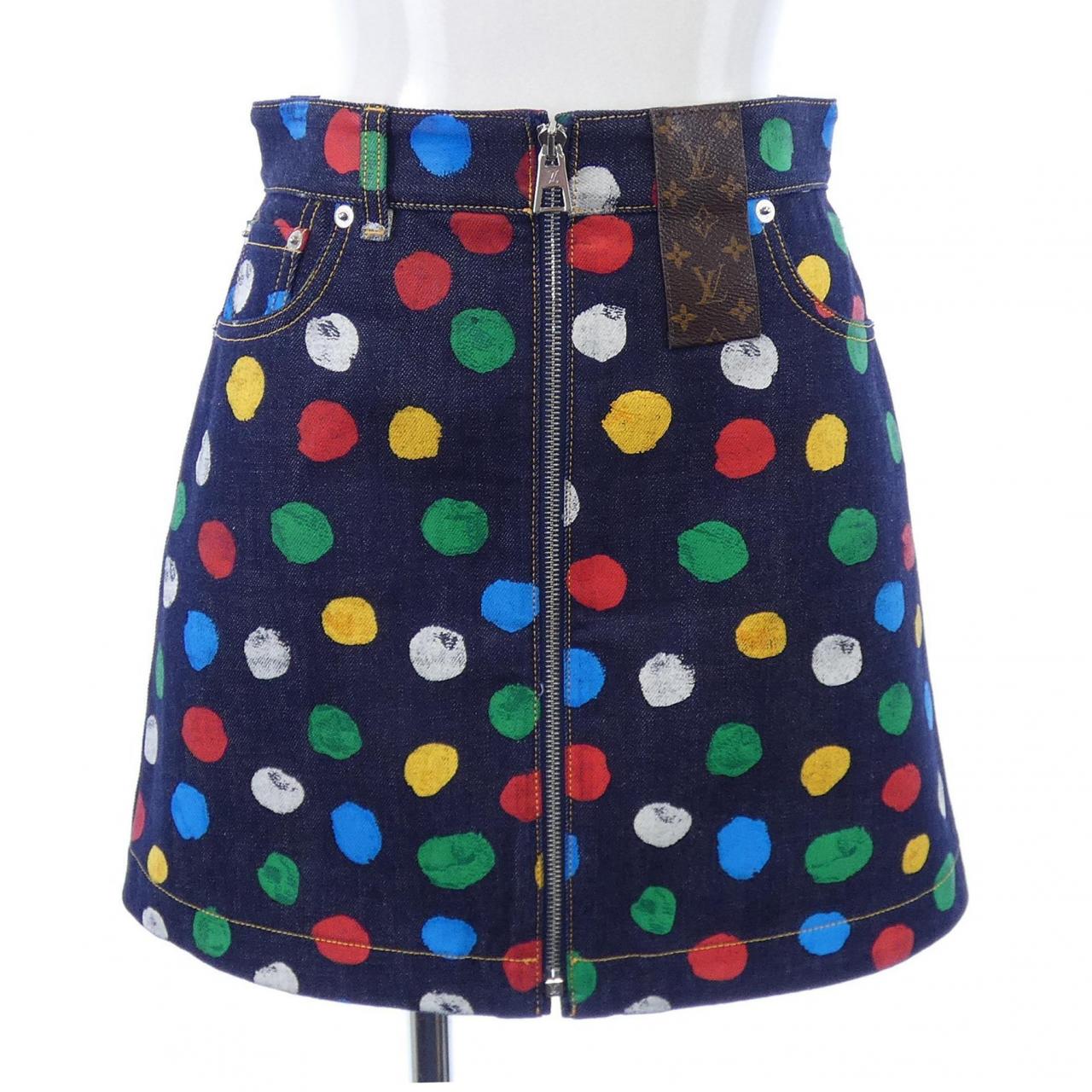 Louis Vuitton LV×YK Painted Dot Denim Skirt