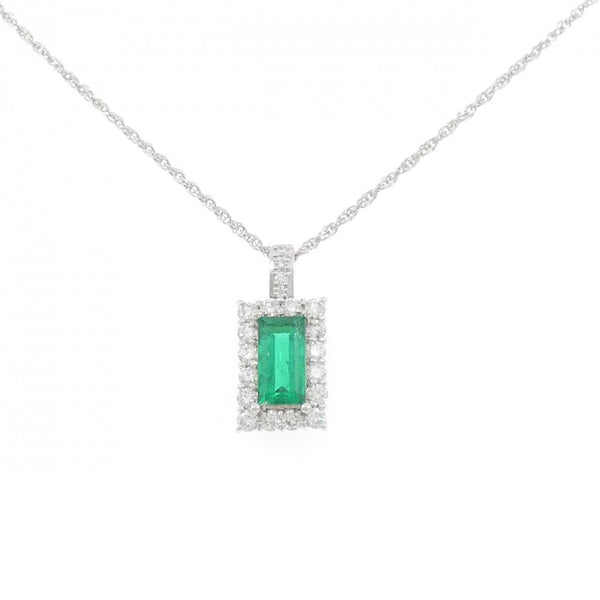 Pt900 Pt850 Emerald Diamond Necklace