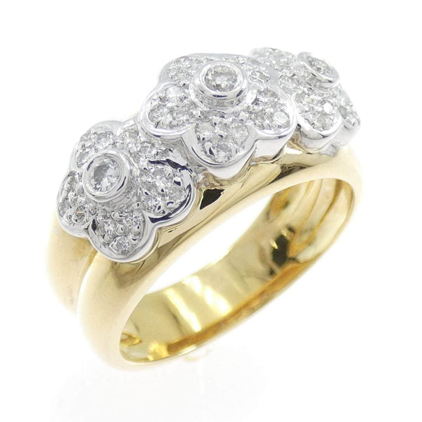 Ponte Vecchio Au750 Diamond Flower Ring