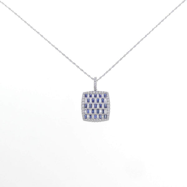 Au750 Sapphire Diamond Necklace