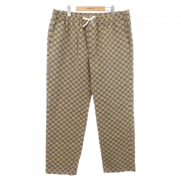 Gucci GG Canvas Leather Logo Pants