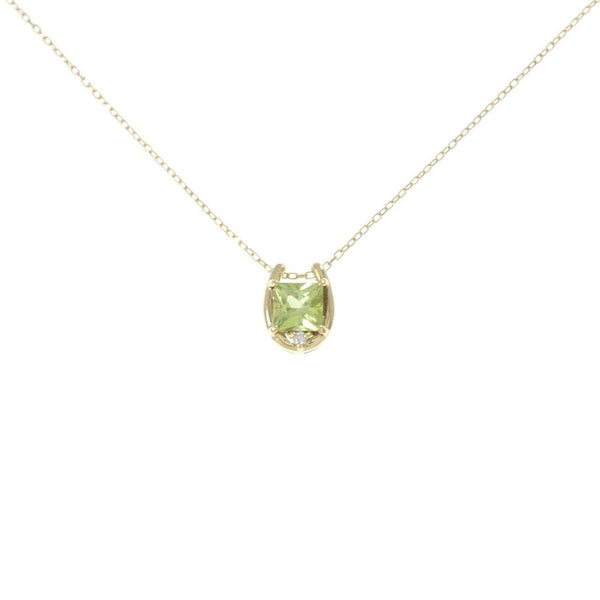 Au750 Peridot Diamond Necklace