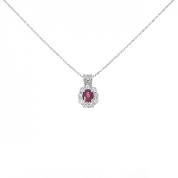 Platinum Ruby Diamond Necklace