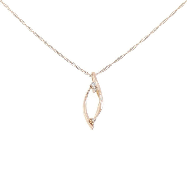 K10 Pink Gold Diamond Necklace