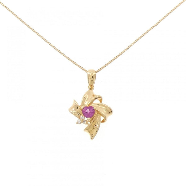 Au750 Ruby Diamond Necklace