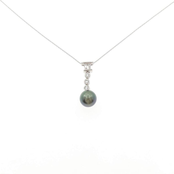 Black Butterfly Pearl Diamond Necklace