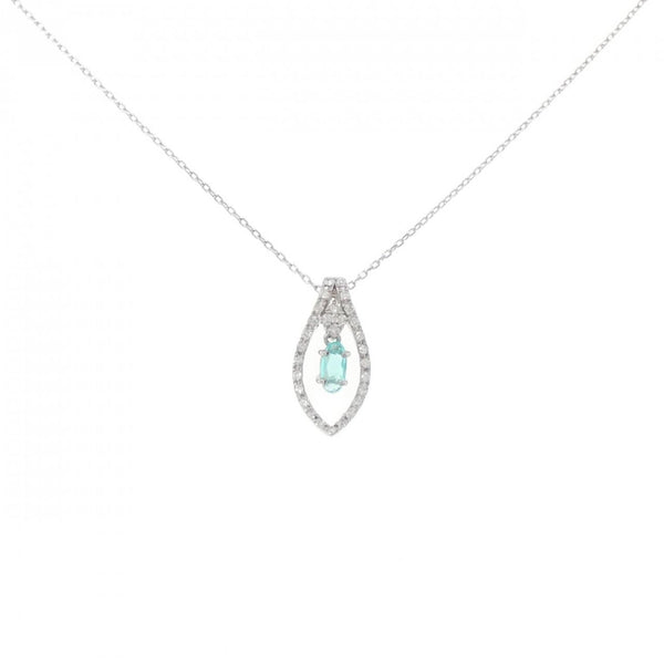 Au750 Paraiba Tourmaline Diamond Pendant Necklace