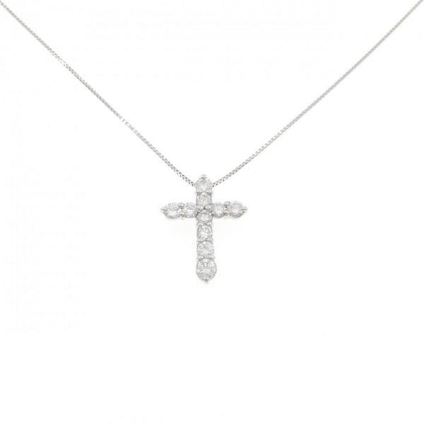 Platinum Diamond Cross Necklace