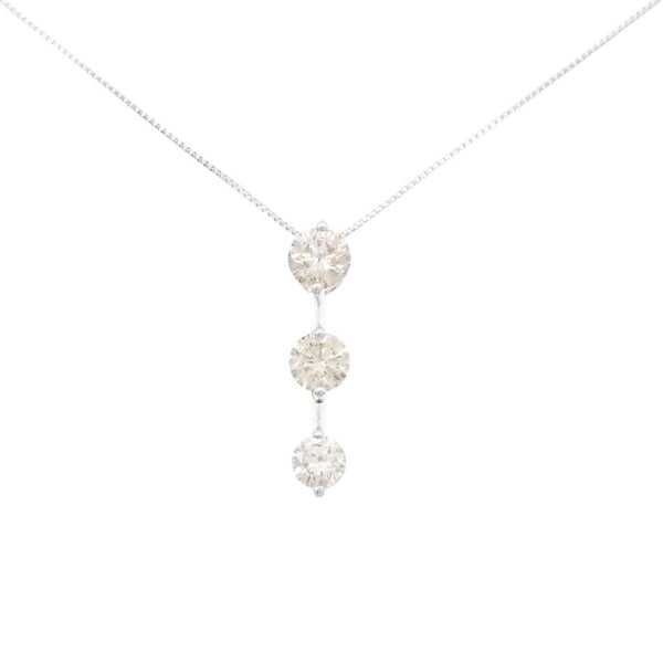 Au750 Three Stone Diamond Necklace