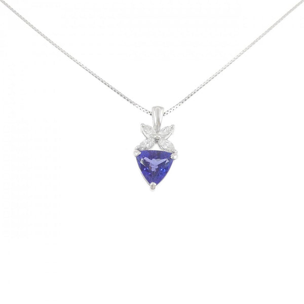 Platinum PT900 PT850 Tanzanite Diamond Necklace