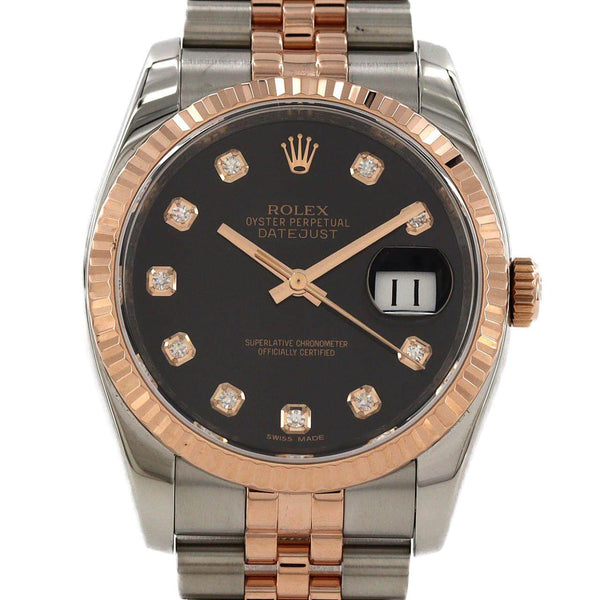 Rolex Datejust Stainless Steel Pink Gold Automatic