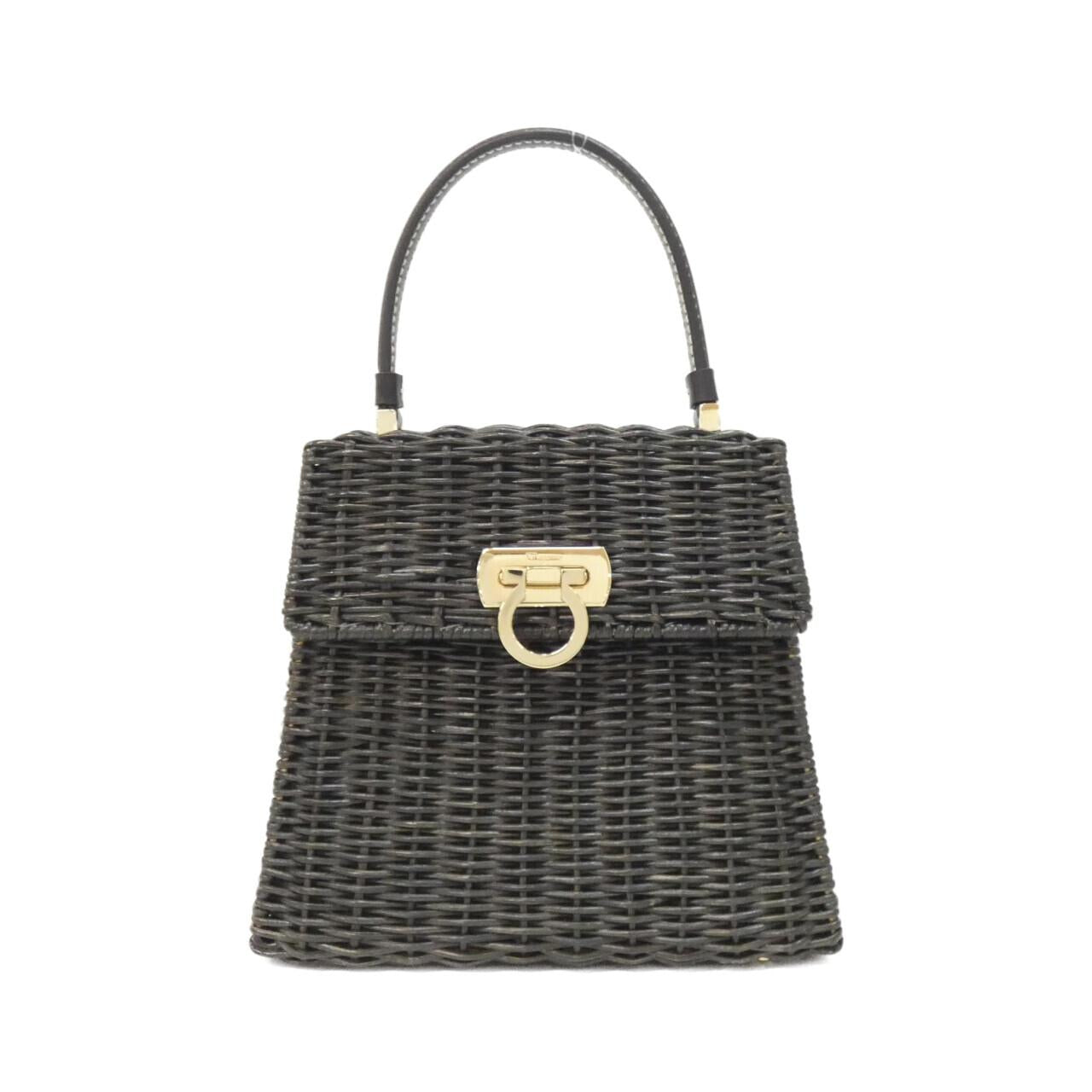 Salvatore Ferragamo straw calf bag
