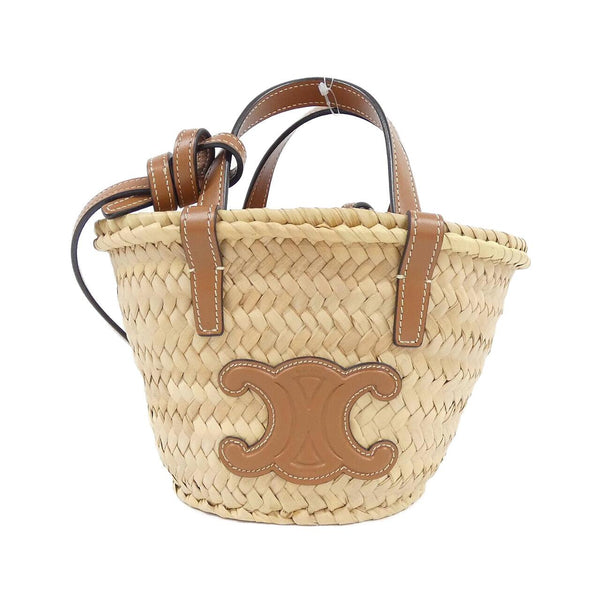 Celine Mini Triomphe Panier Raffia Shoulder Bag