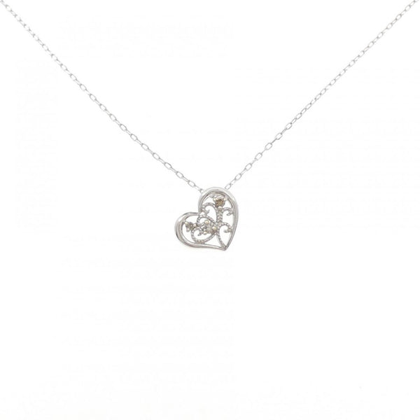 K10 White Gold Diamond Heart Necklace