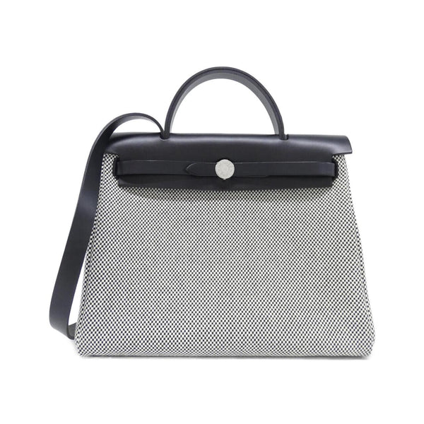 Hermes Herbag Zip PM Toile Ash Vache Hunter Tote Bag