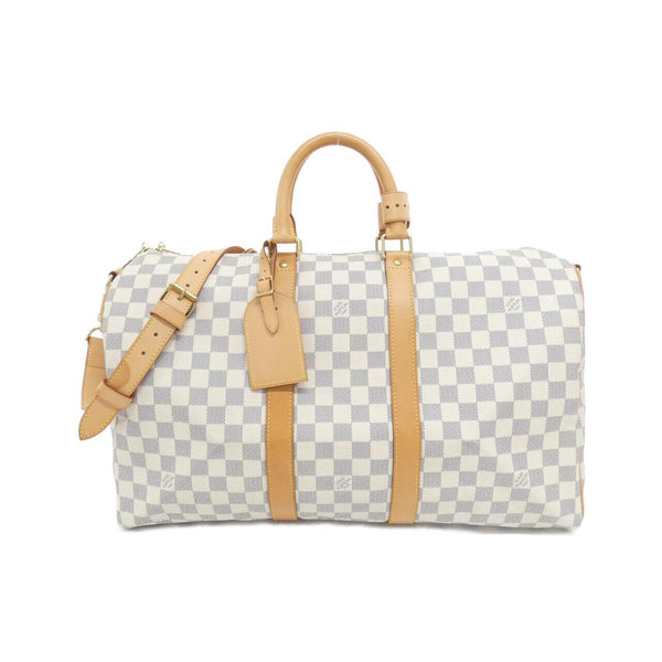 Louis Vuitton Keepall Bandouliere Damier Azur Boston Bag