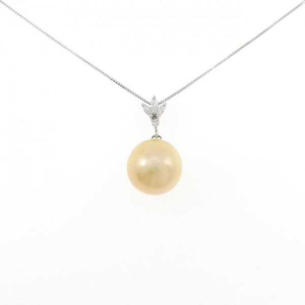 Platinum White South Sea Pearl Diamond Necklace
