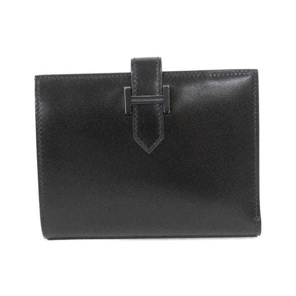 Hermes Bearn Compact Monochrome Box Calf Wallet