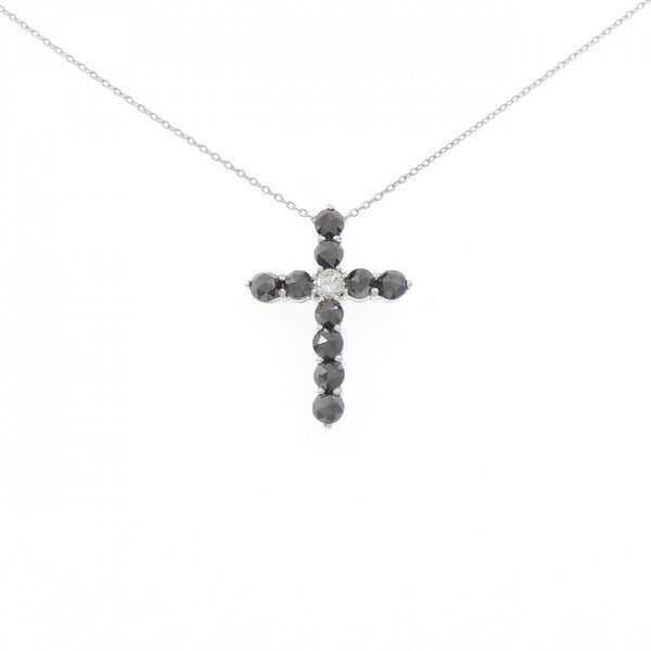 Au750 White Gold Cross Diamond Necklace