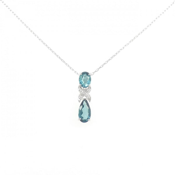 Au750 White Gold Tourmaline Diamond Necklace