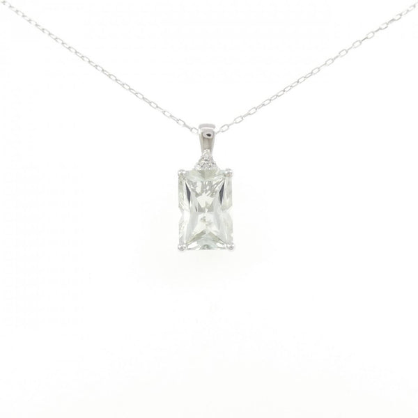 Au750 White Gold Quartz Diamond Necklace