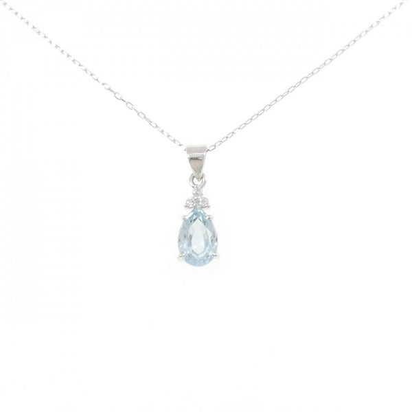 Au750 White Gold Aquamarine Diamond Necklace