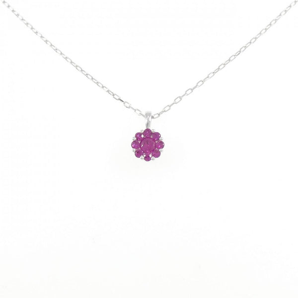 Au750 White Gold Ruby Necklace