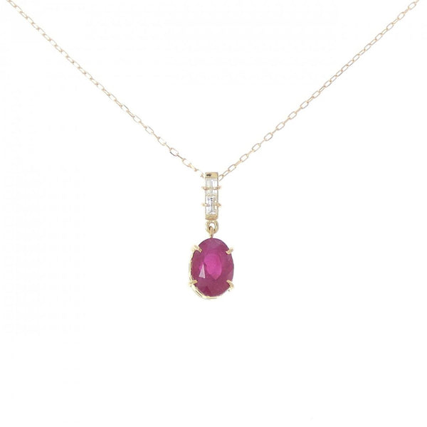 Au750 Ruby Diamond Necklace