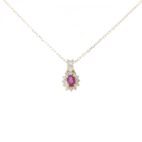 Au750 Ruby Diamond Necklace