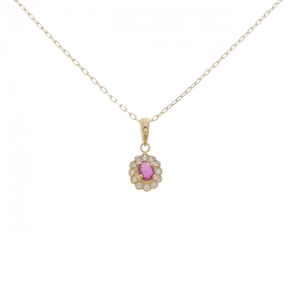 Au750 Ruby Diamond Necklace