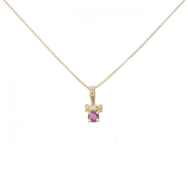 Au750 Ruby Diamond Necklace