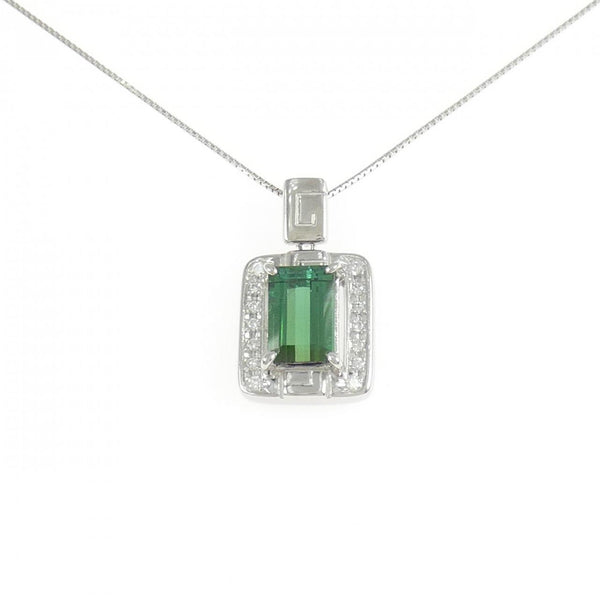 Pt900 Pt850 Tourmaline Diamond Necklace