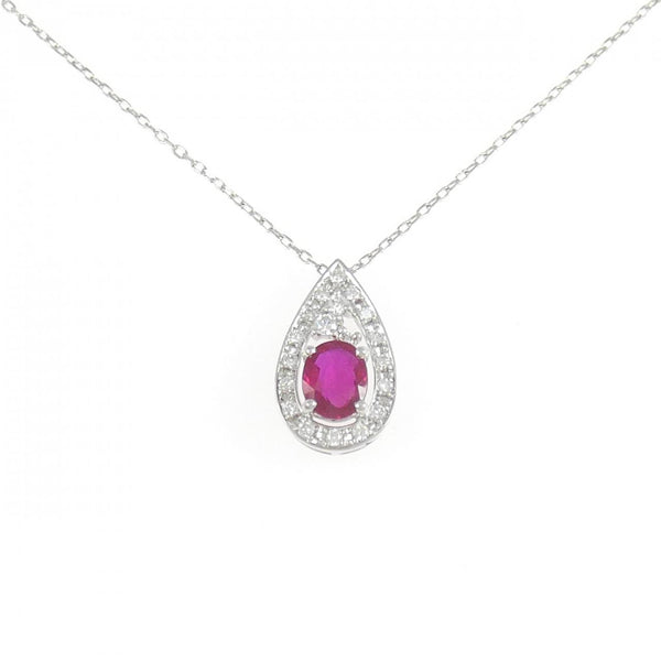 Platinum Ruby Diamond Necklace