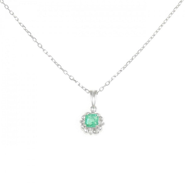 Platinum Emerald Diamond Necklace