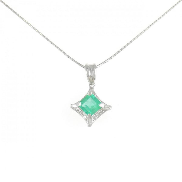 PT900 PT850 Emerald Diamond Necklace